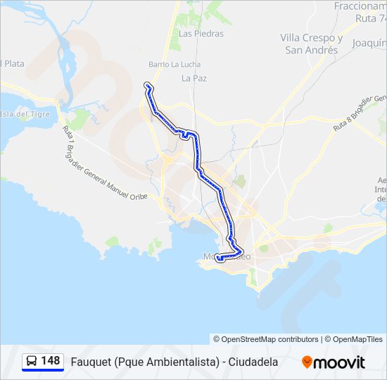 148 Ómnibus Line Map