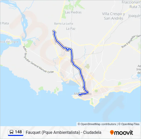 148 Bus Line Map