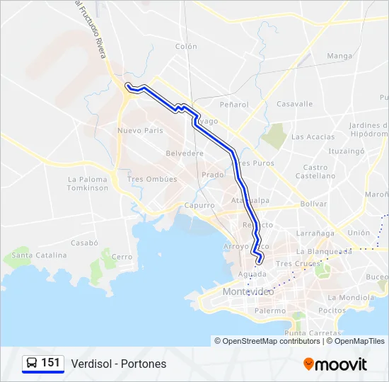 151 Ómnibus Line Map