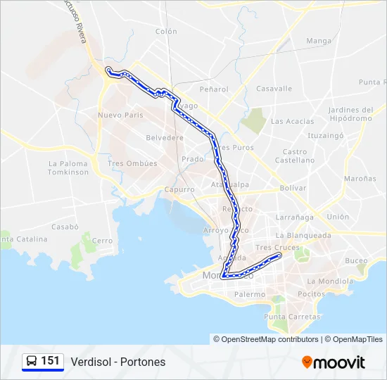 151 Ómnibus Line Map