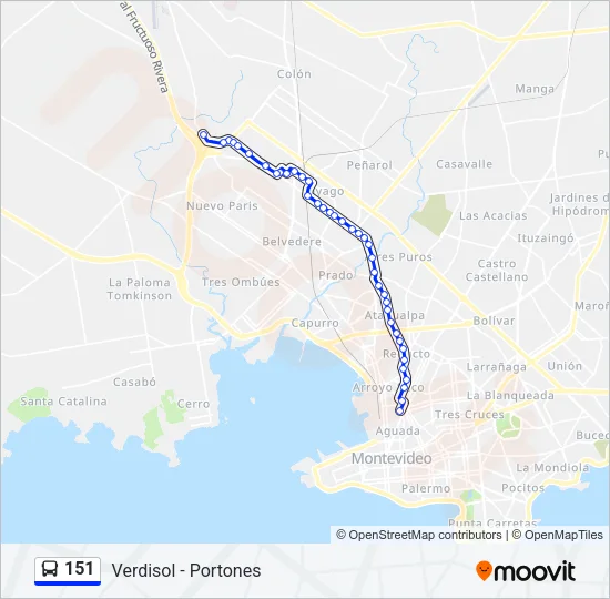 151 Ómnibus Line Map