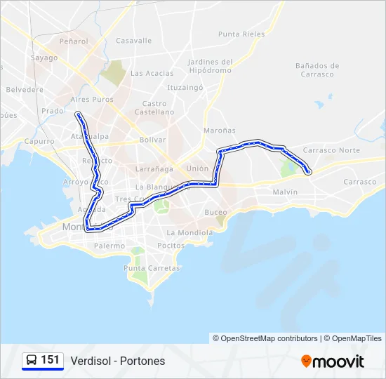 151 Ómnibus Line Map