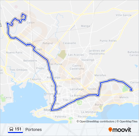151 Ómnibus Line Map