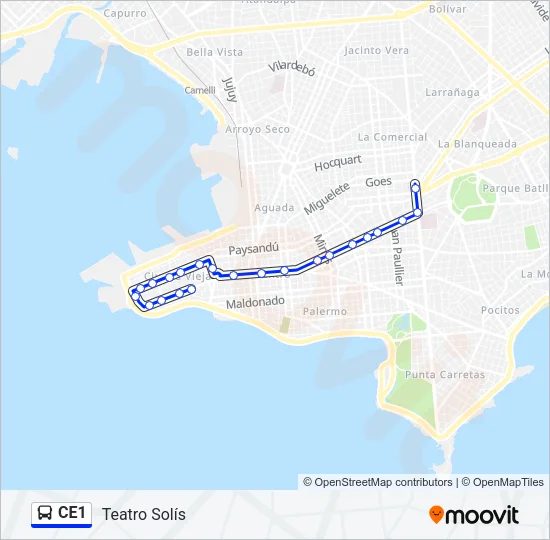 CE1 Ómnibus Line Map