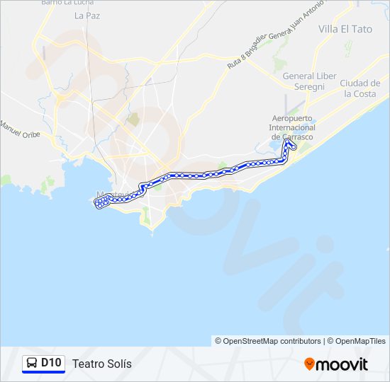 D10 Ómnibus Line Map