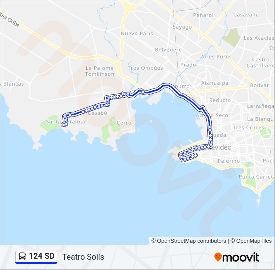 124 SD Ómnibus Line Map