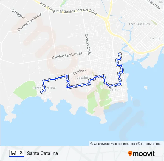 L8 Ómnibus Line Map