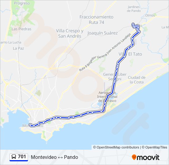 Mapa de 701 de Ómnibus