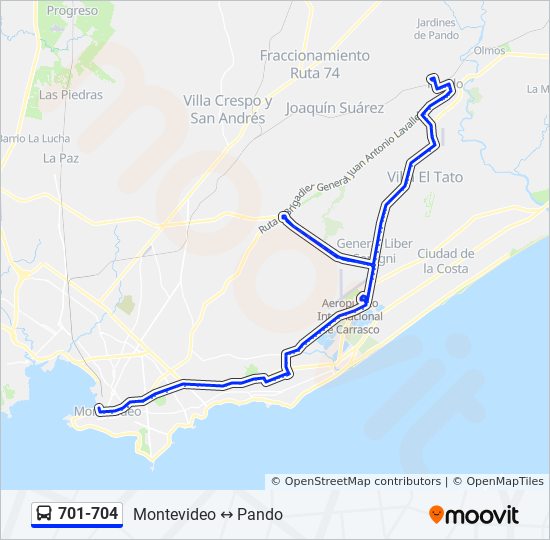 Mapa de 701-704 de Ómnibus