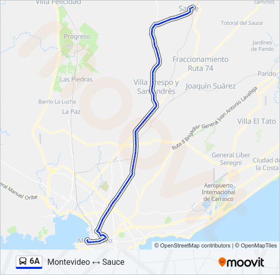 6A Ómnibus Line Map