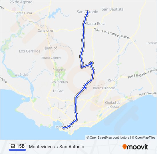 Mapa de 15B de Ómnibus