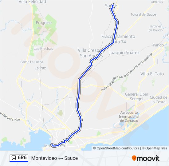 6R6 Ómnibus Line Map