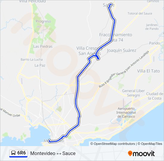 6R6 Ómnibus Line Map