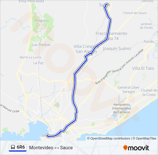 6R6 Ómnibus Line Map