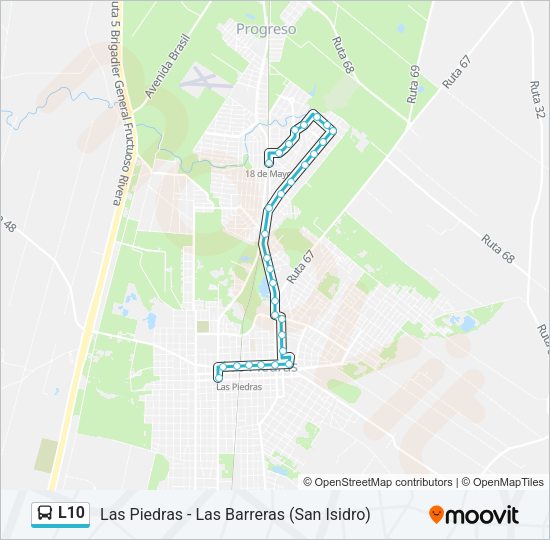 Mapa de L10 de Ómnibus