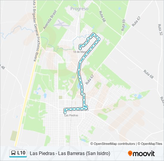 Mapa de L10 de ómnibus