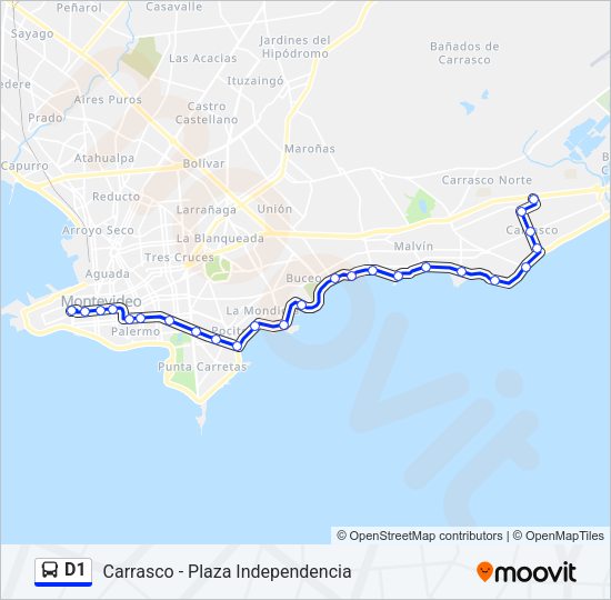 D1 Ómnibus Line Map