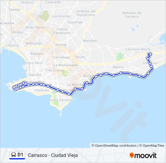 D1 Ómnibus Line Map