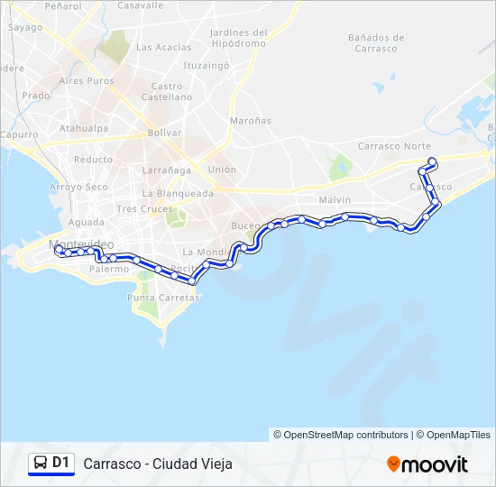 D1 Ómnibus Line Map