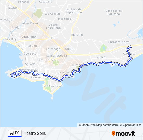 D1 Ómnibus Line Map