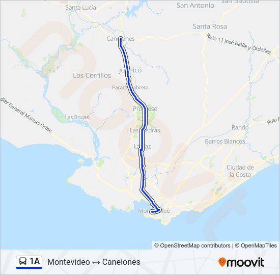 1A Ómnibus Line Map