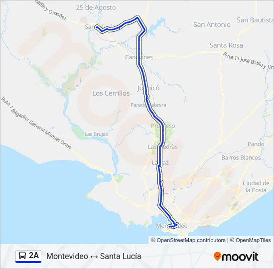 2A Ómnibus Line Map
