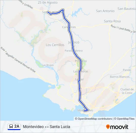 2A Ómnibus Line Map