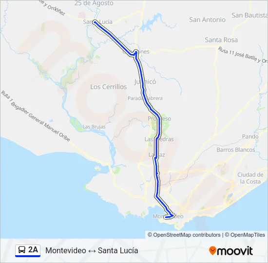 2A Ómnibus Line Map