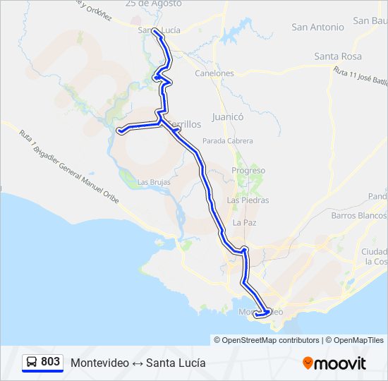 803 ómnibus Line Map