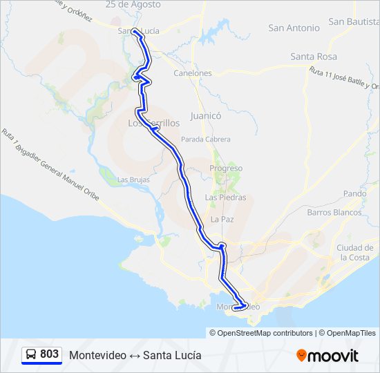 Mapa de 803 de Ómnibus