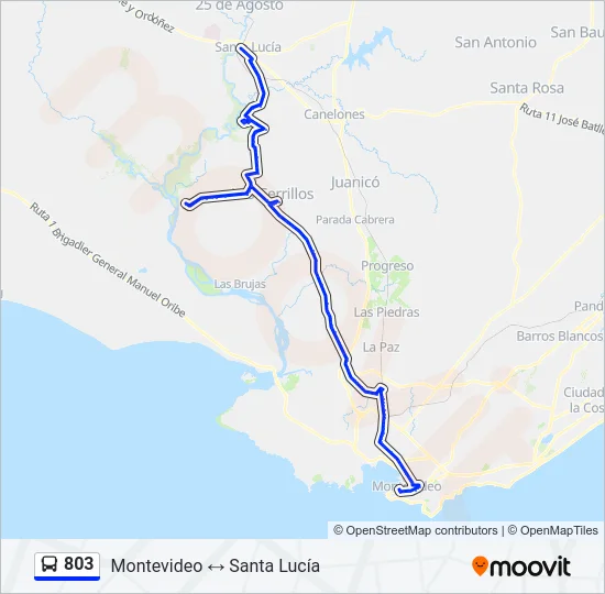 803 Ómnibus Line Map