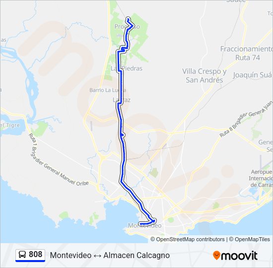 808 Ómnibus Line Map