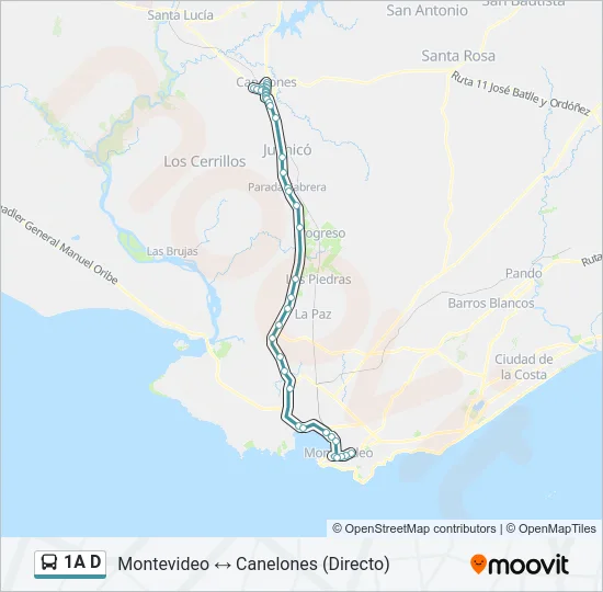 1A D Ómnibus Line Map