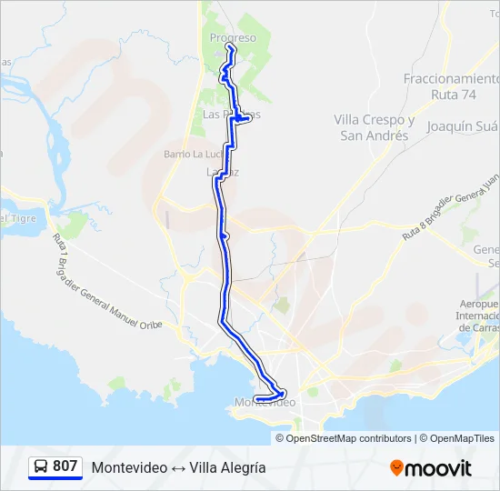 807 Ómnibus Line Map