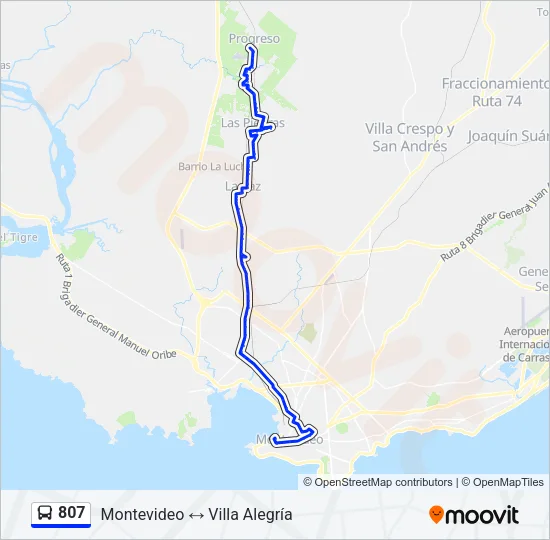 807 Ómnibus Line Map