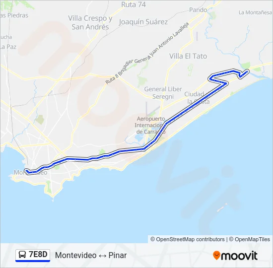 7E8D Ómnibus Line Map