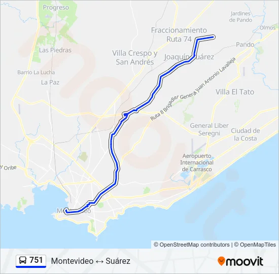 751 Ómnibus Line Map