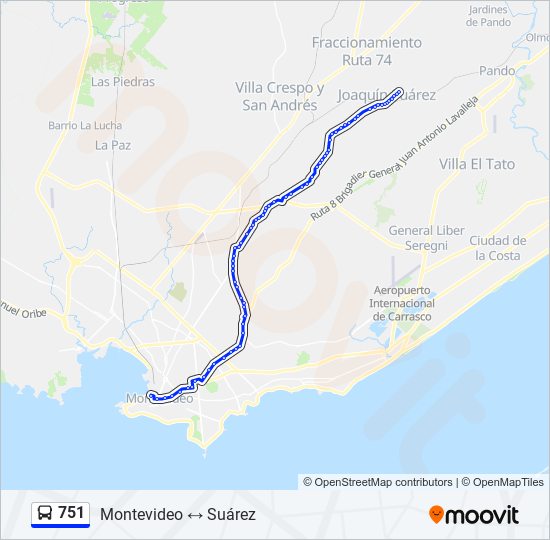 751 Ómnibus Line Map