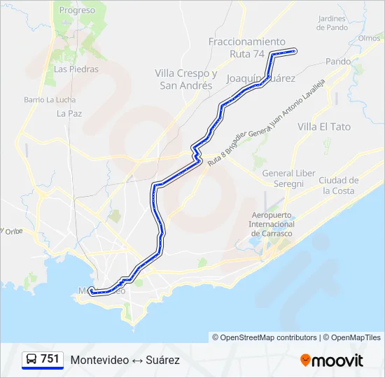 751 Ómnibus Line Map