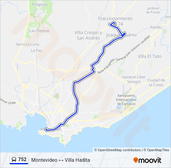 752 Ómnibus Line Map