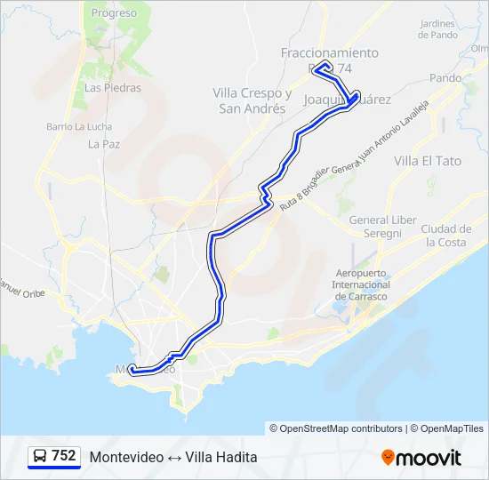 752 Ómnibus Line Map