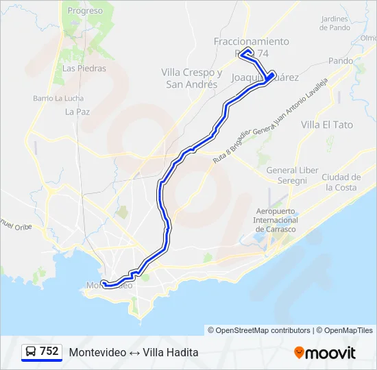 752 Ómnibus Line Map