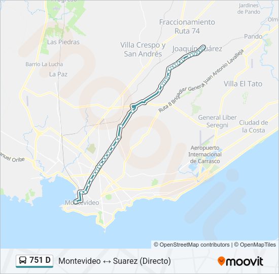 Mapa de 751 D de Ómnibus