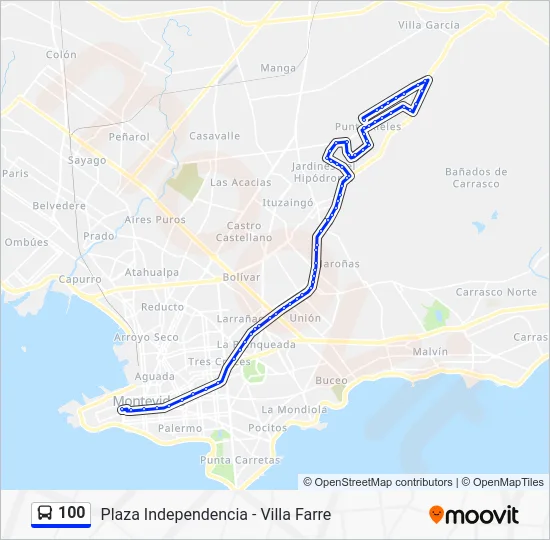 100 Bus Line Map