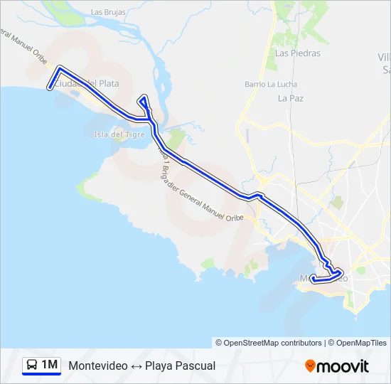 1M Ómnibus Line Map