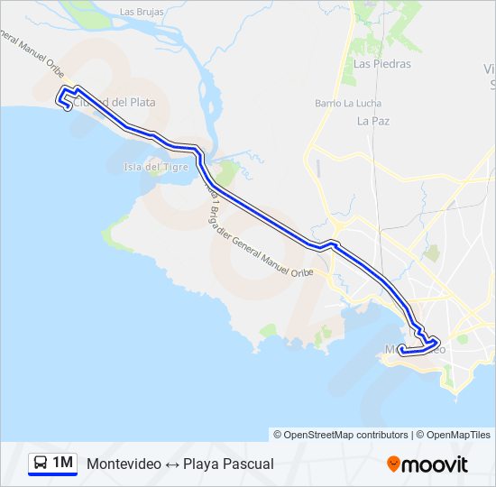 1M Ómnibus Line Map