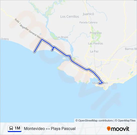 1M Ómnibus Line Map
