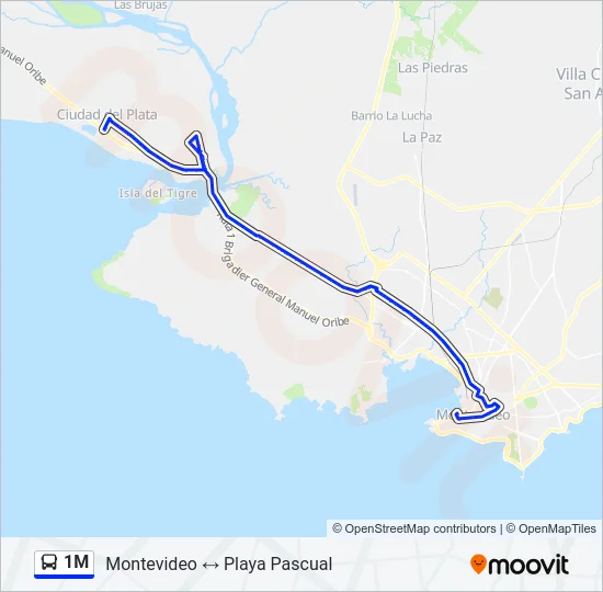 1M Ómnibus Line Map