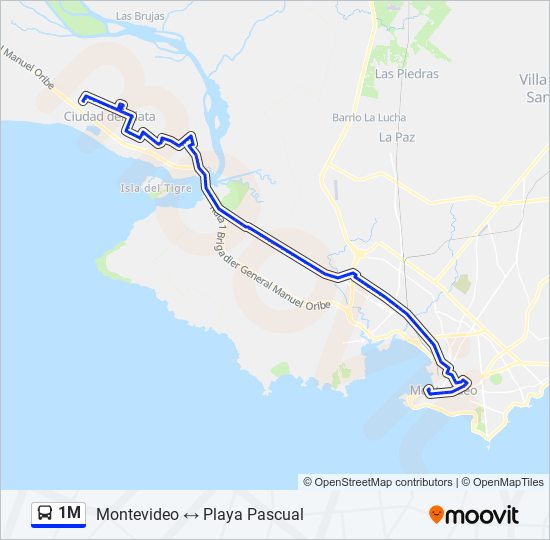 1M Ómnibus Line Map