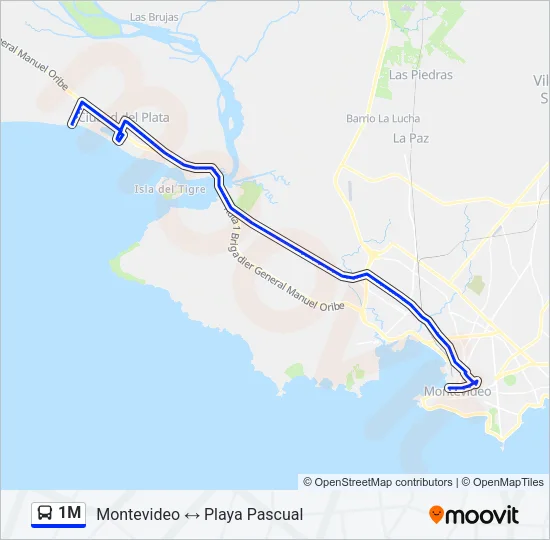 1M Ómnibus Line Map